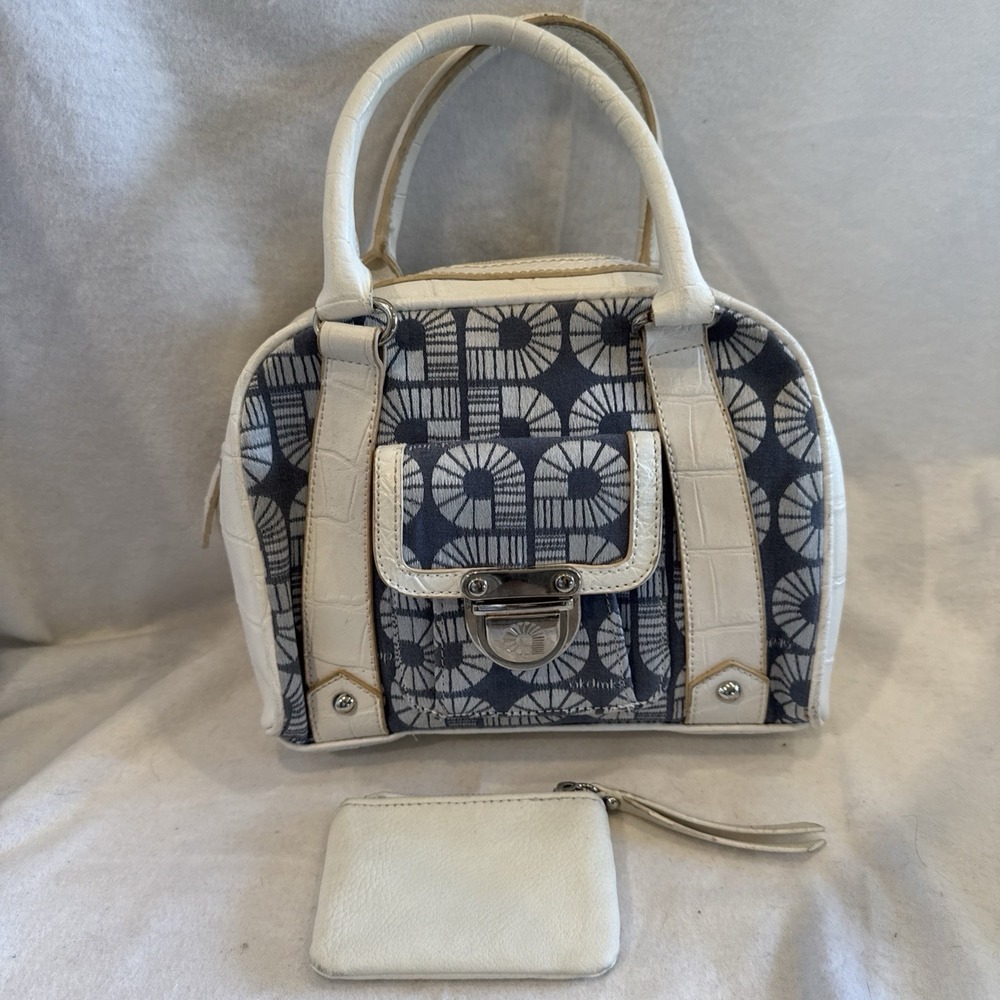 Women's Y2K Style Purse Hand Bag White Blue‎ Akdmks Akademiks Logo & Coin Purse